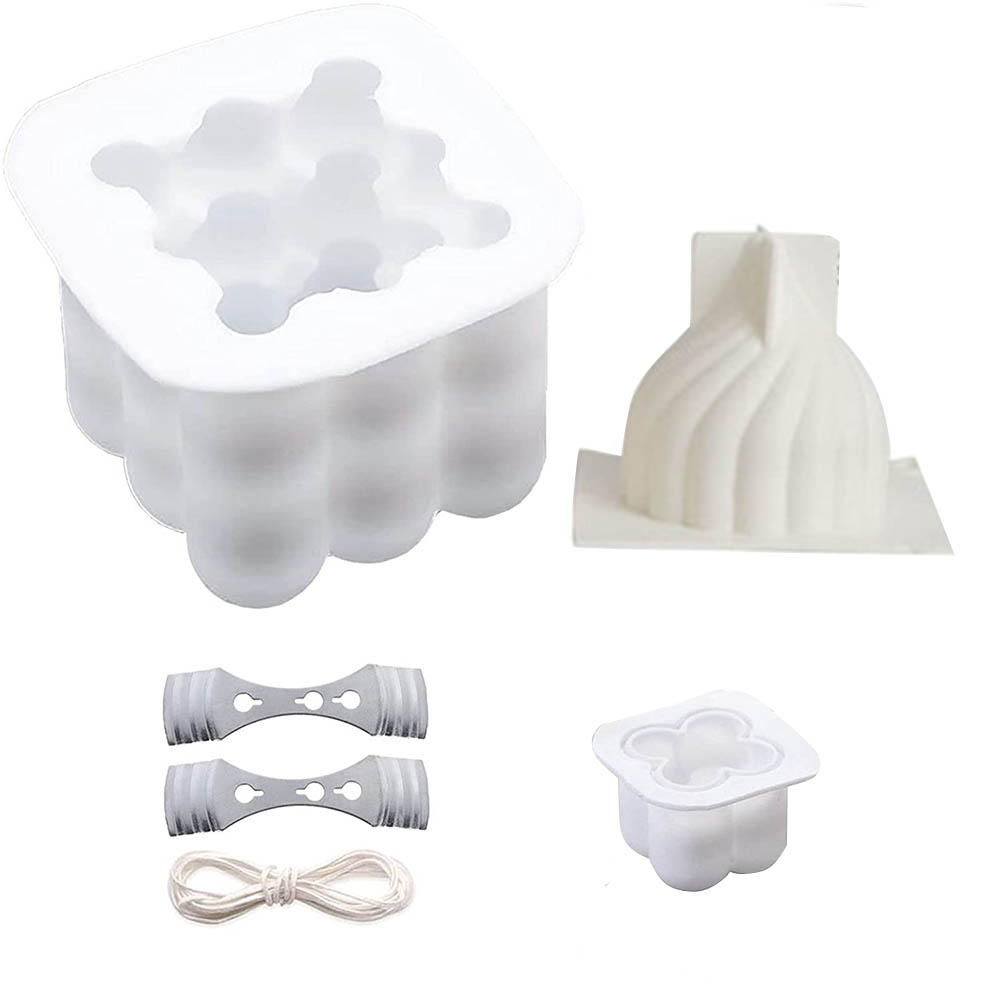 Silicone Candle Molds Set for Candle Making,Yarn Ball Bubble Candle Mold,  Cake Dessert Mousse Mold, Silicone Mold for Scented Candles Soaps  Making,Style:Style 3; 